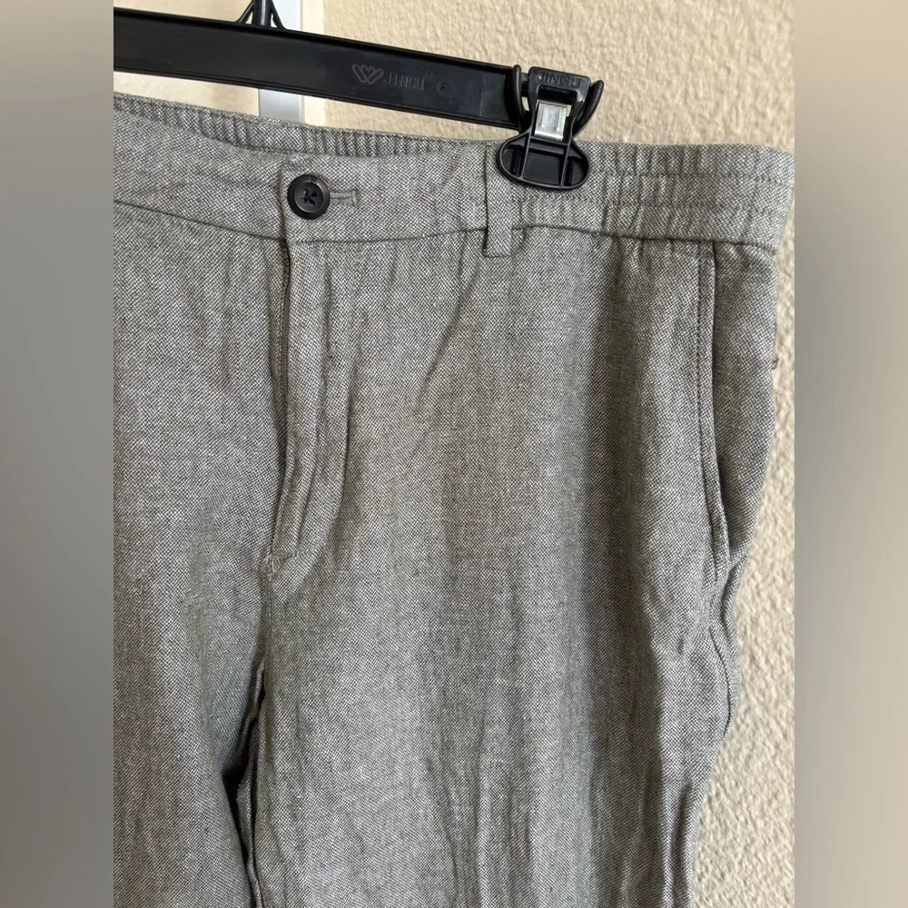 Banana Republic Athletic Linen-Blend Pant in Olive - Size 35 x 32
